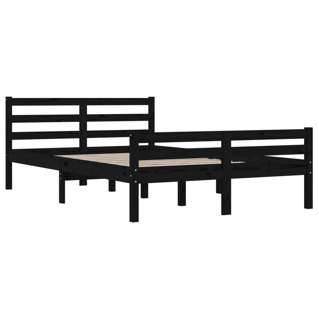 Sengeramme svart heltre 140x190 cm