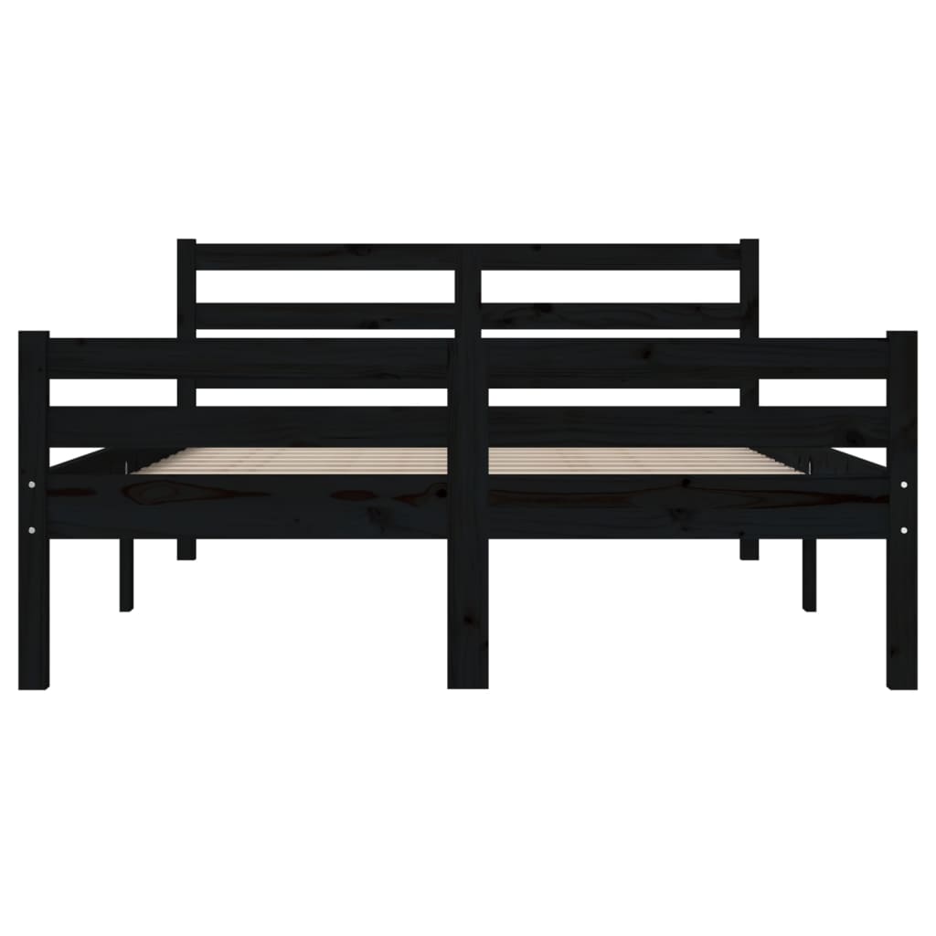 Sengeramme svart heltre 140x190 cm