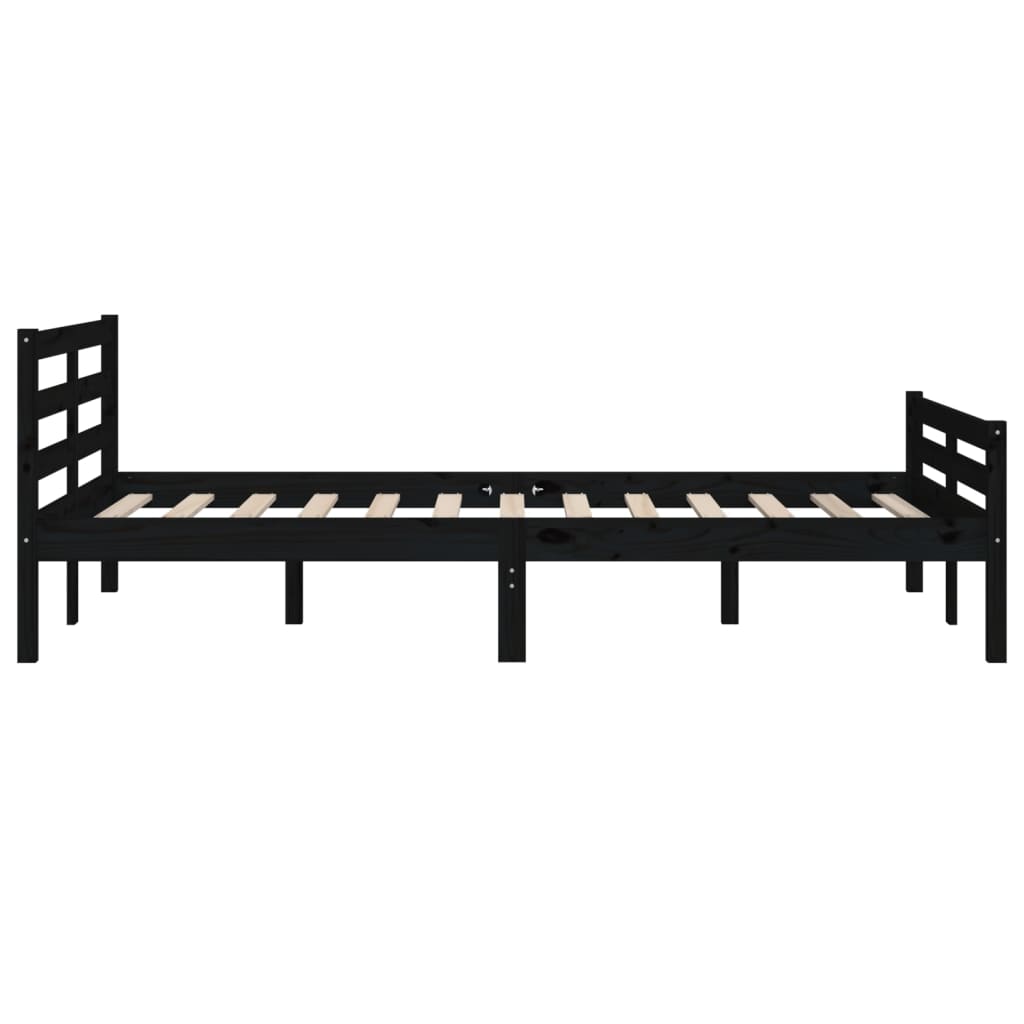 Sengeramme svart heltre 140x190 cm