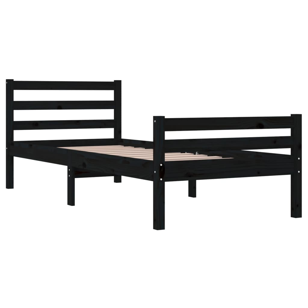 Sengeramme svart heltre 90x200 cm
