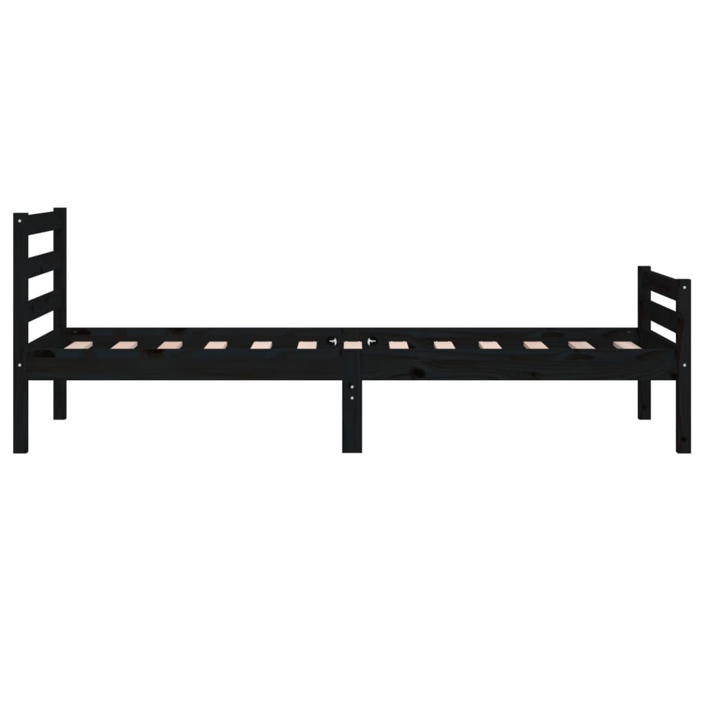 Sengeramme svart heltre 90x200 cm