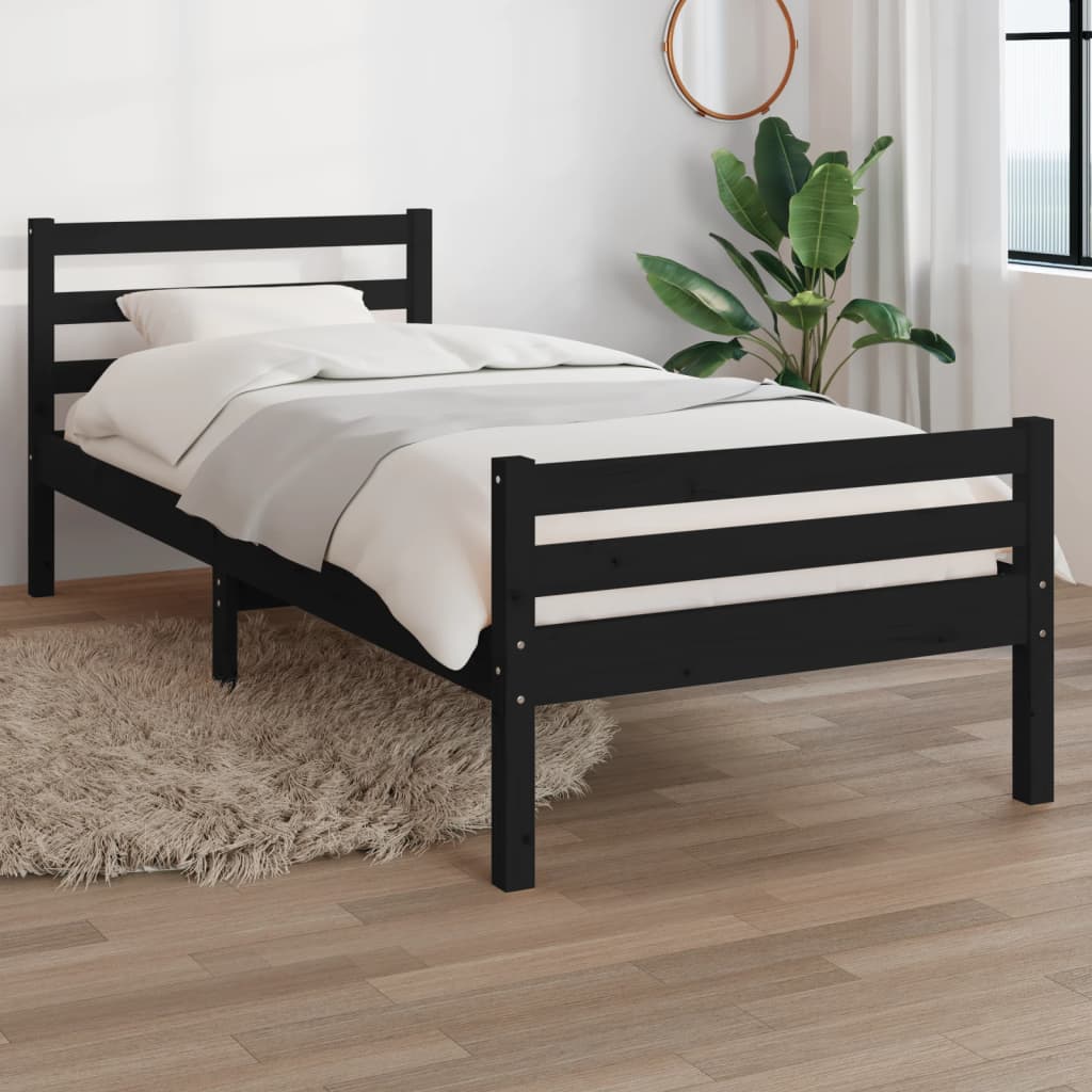 Sengeramme svart heltre 90x200 cm