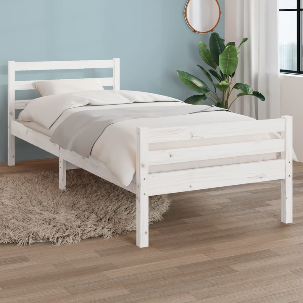 Sengeramme hvit heltre 100x200 cm