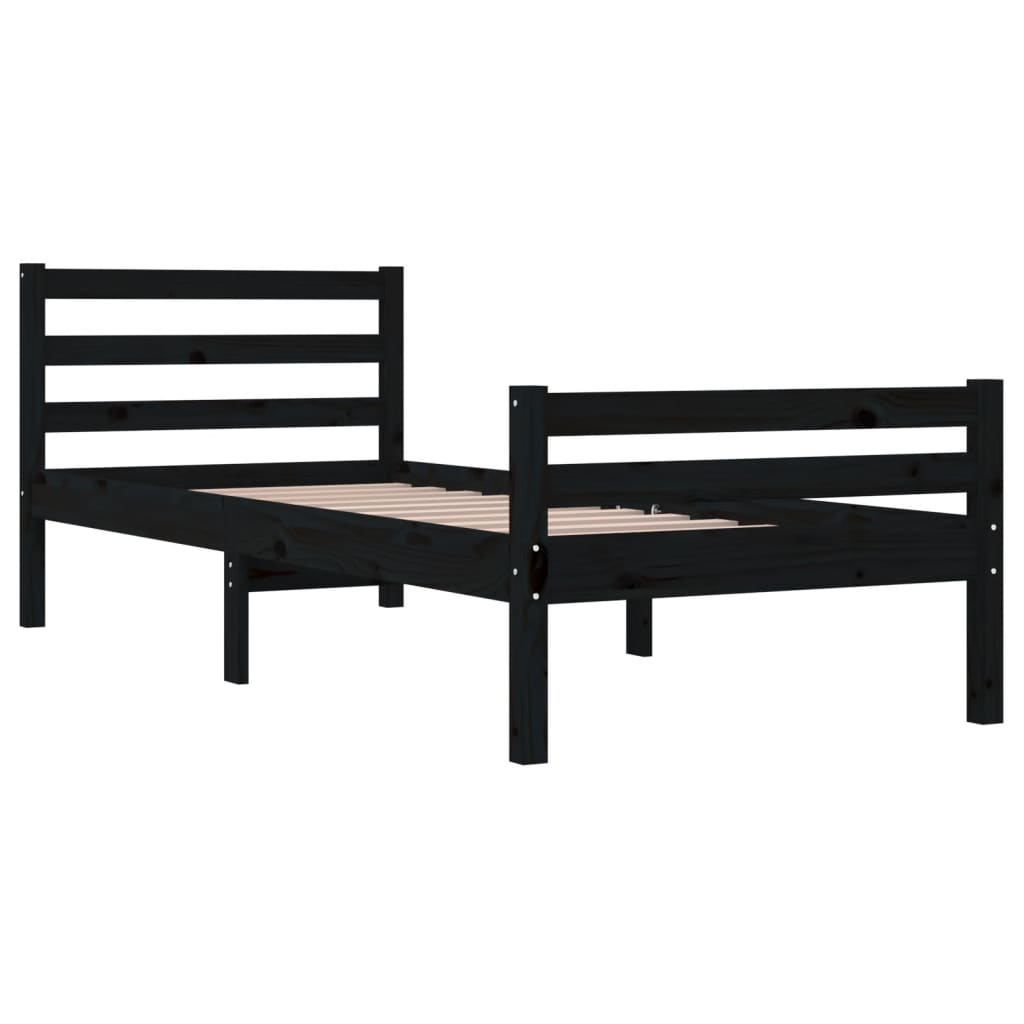 Sengeramme svart heltre 100x200 cm