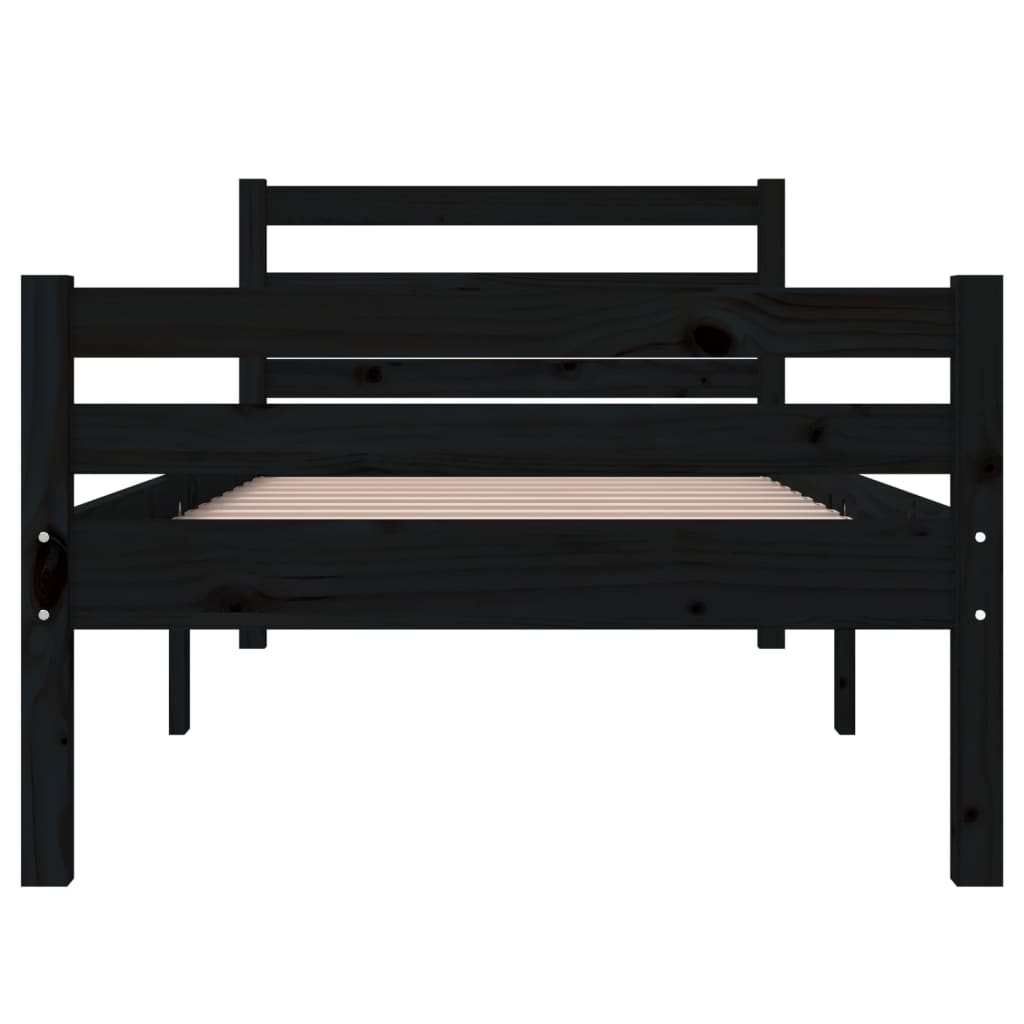 Sengeramme svart heltre 100x200 cm