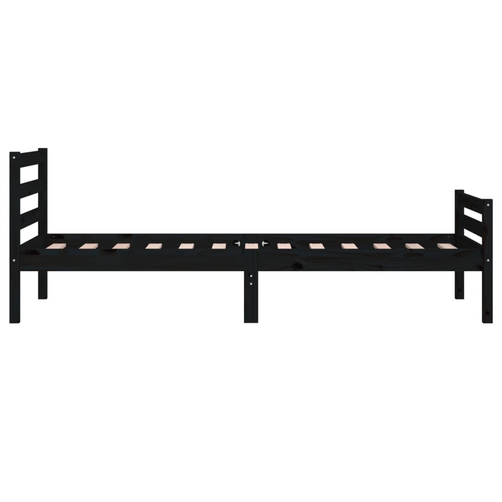 Sengeramme svart heltre 100x200 cm