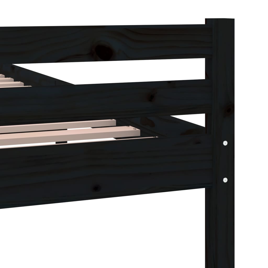 Sengeramme svart heltre 100x200 cm