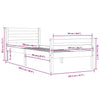 Sengeramme svart heltre 100x200 cm
