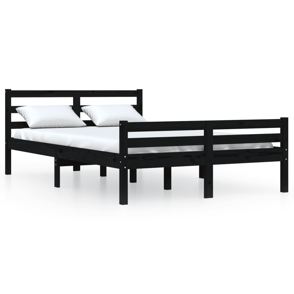 Sengeramme svart heltre 120x200 cm