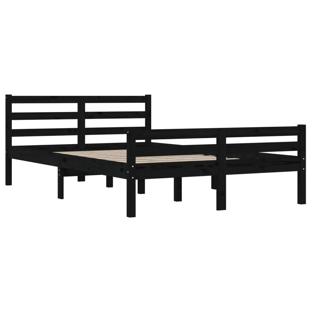 Sengeramme svart heltre 120x200 cm