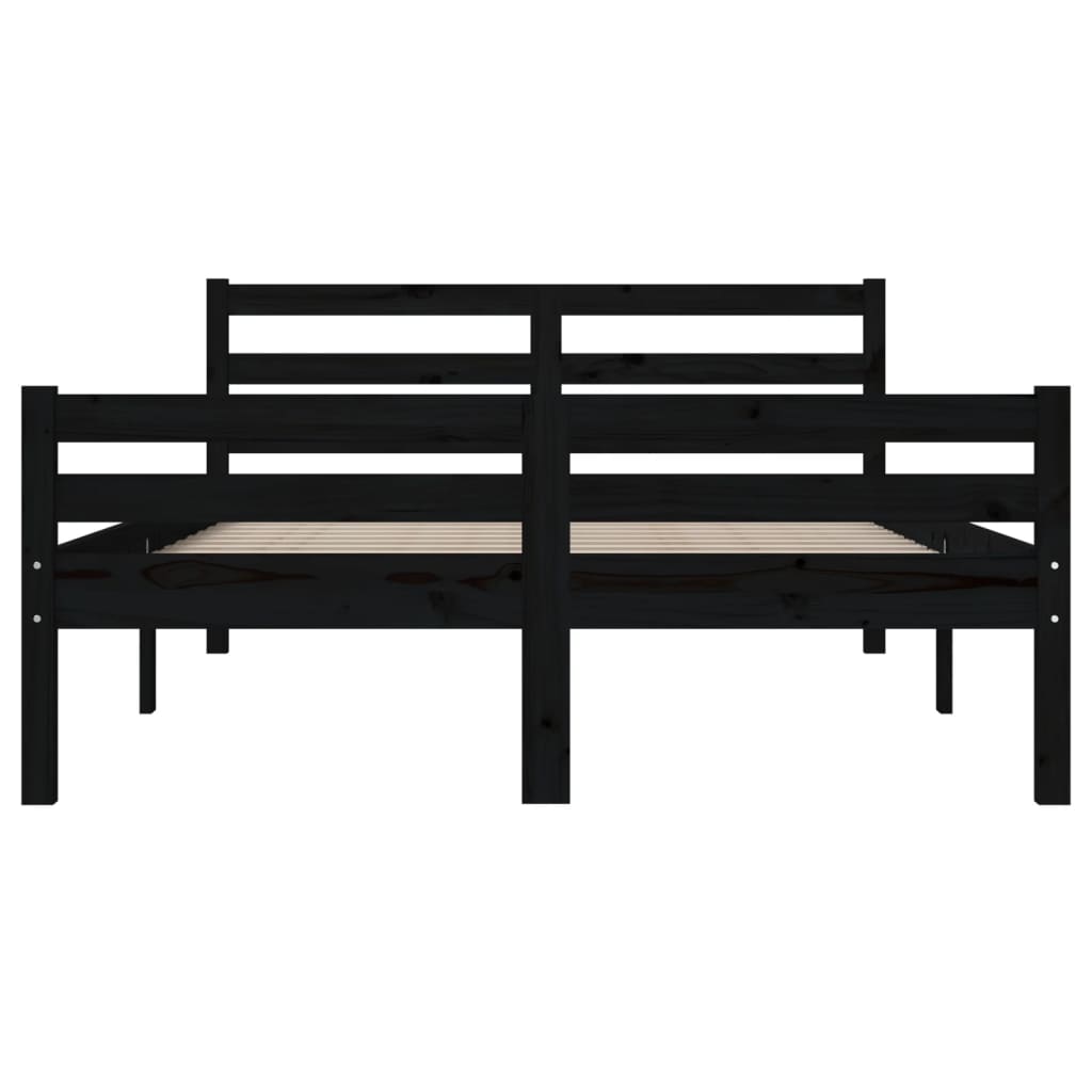 Sengeramme svart heltre 120x200 cm
