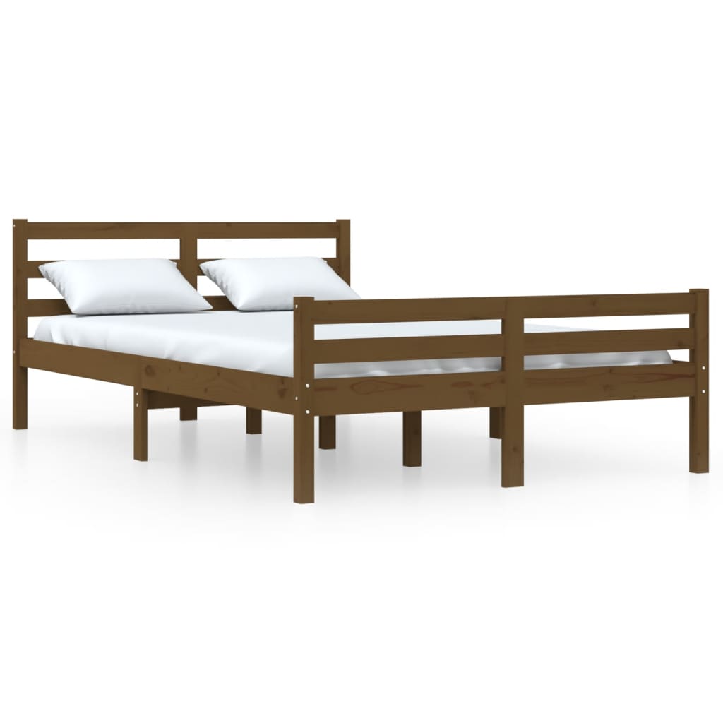Sengeramme honningbrun heltre 140x200 cm