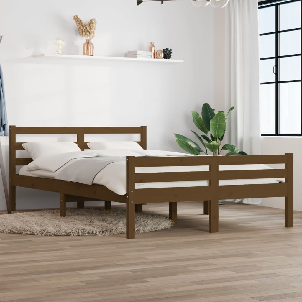 Sengeramme honningbrun heltre 140x200 cm