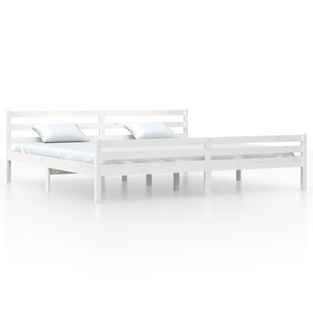 Sengeramme hvit heltre 200x200 cm