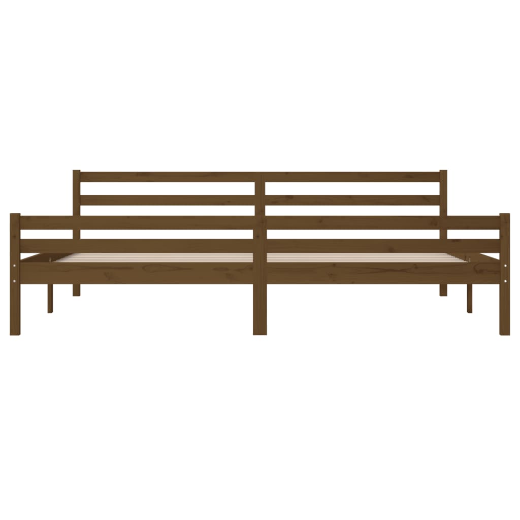 Sengeramme honningbrun heltre 200x200 cm