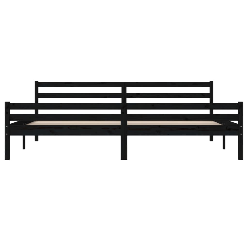 Sengeramme svart heltre 200x200 cm