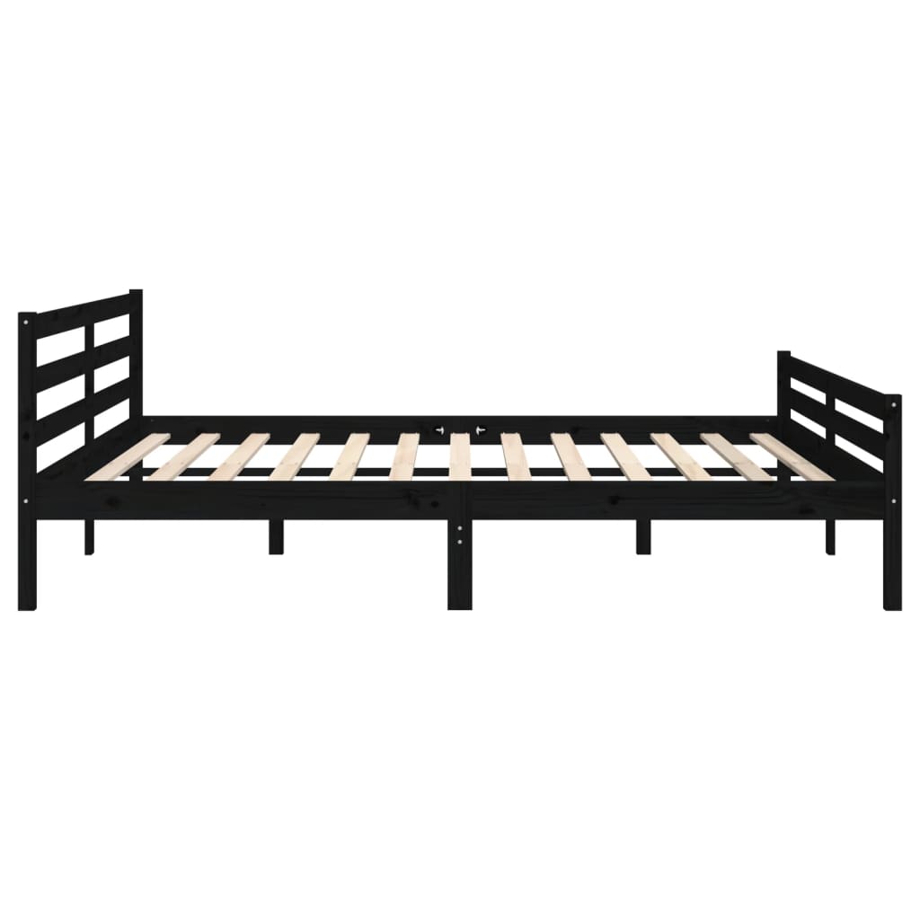 Sengeramme svart heltre 200x200 cm