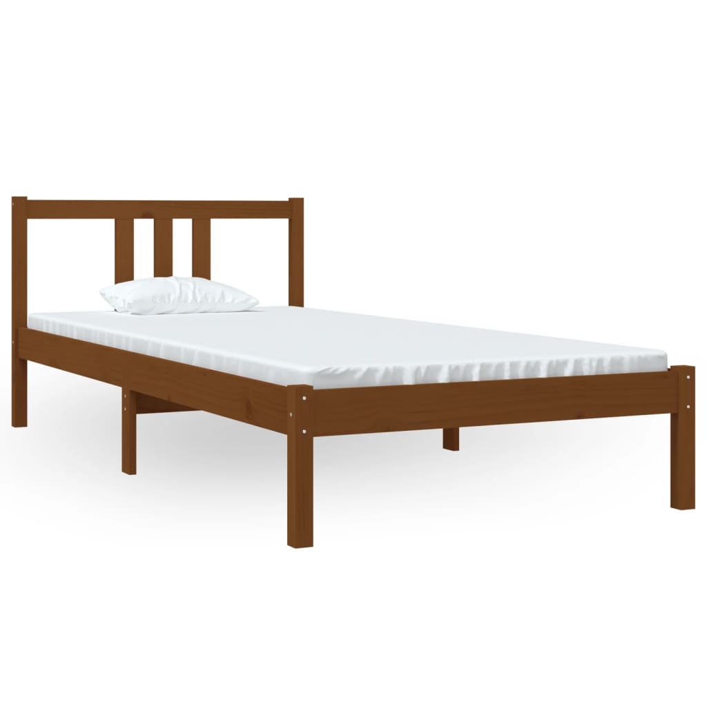 Sengeramme honningbrun heltre 90x200 cm
