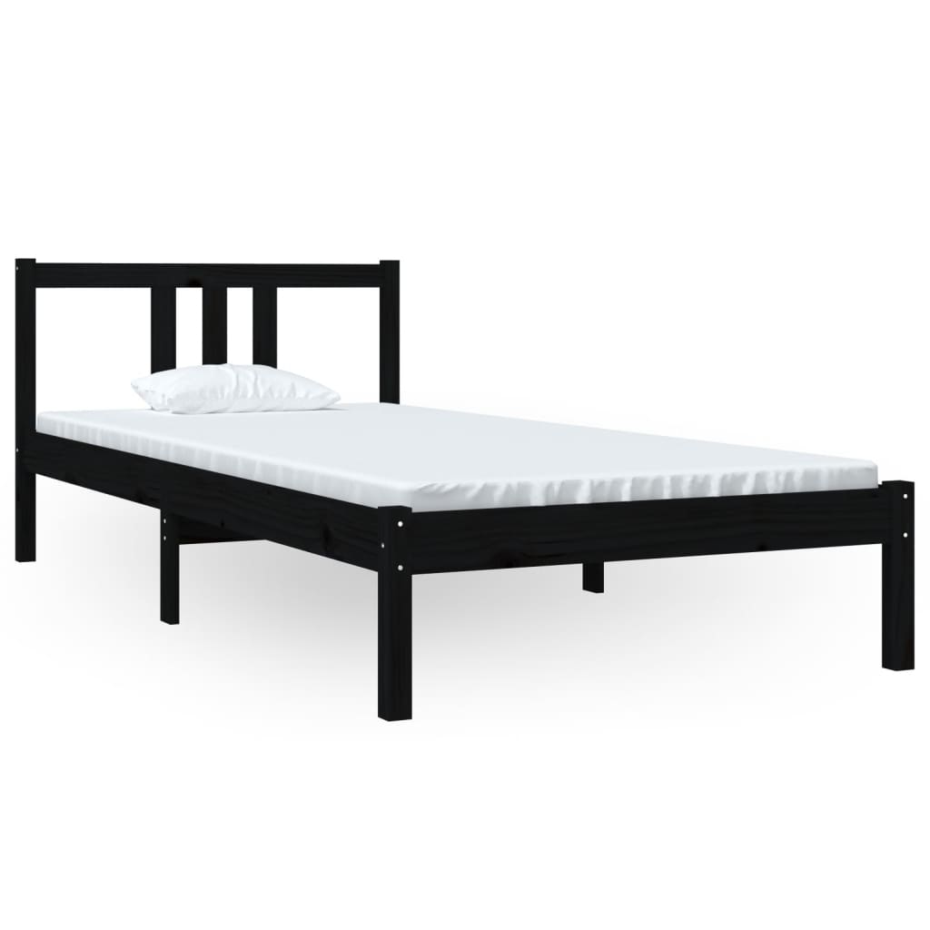 Sengeramme svart heltre 90x200 cm