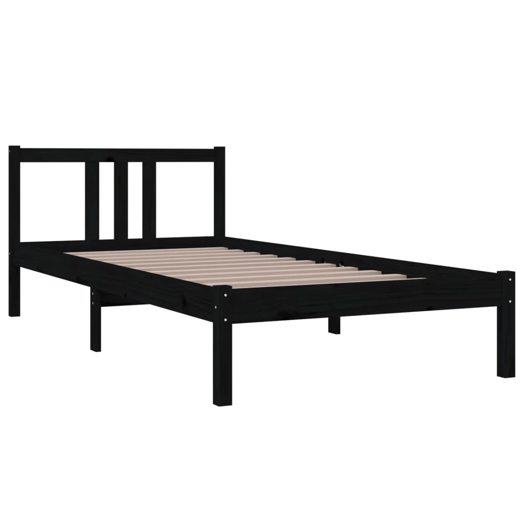 Sengeramme svart heltre 90x200 cm
