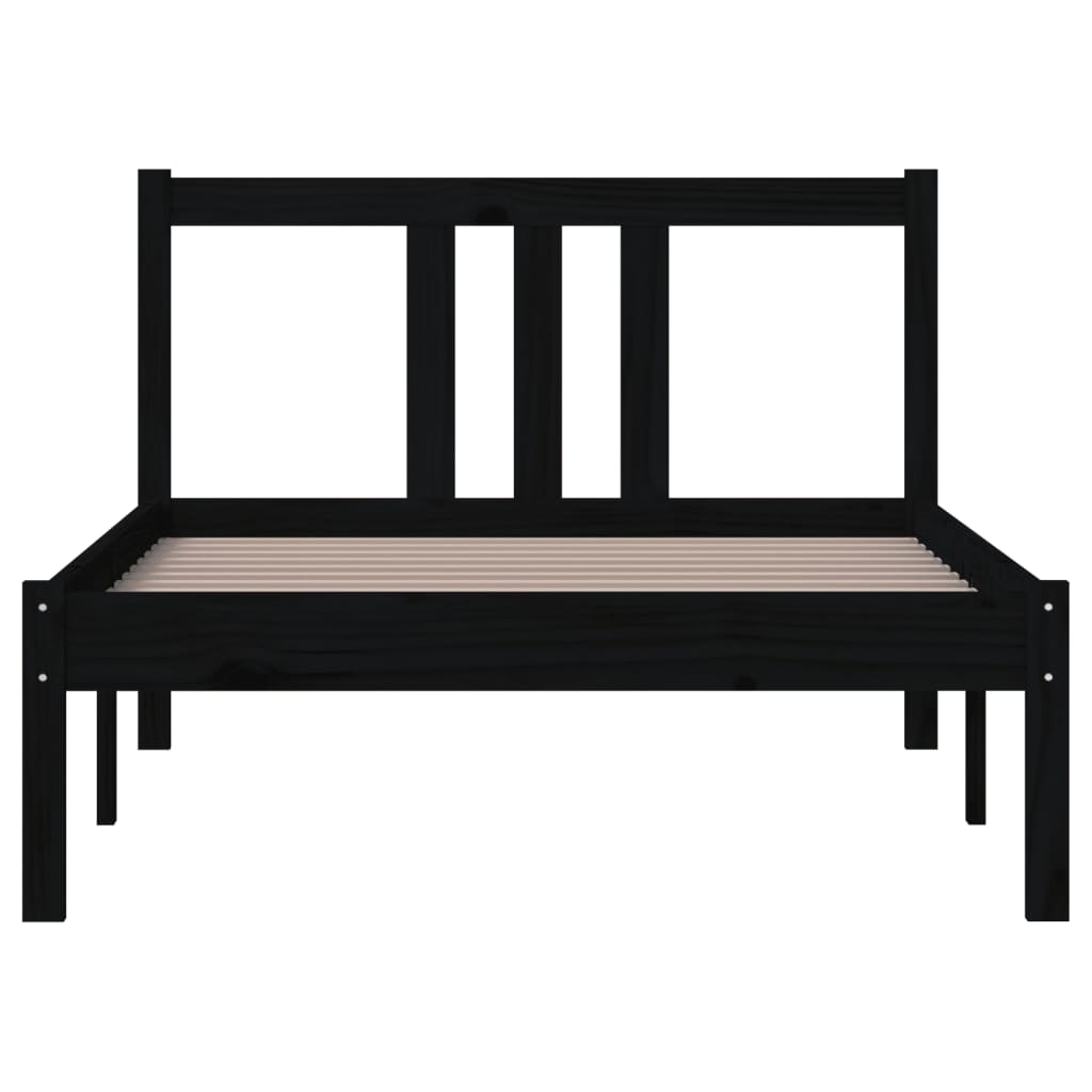Sengeramme svart heltre 90x200 cm