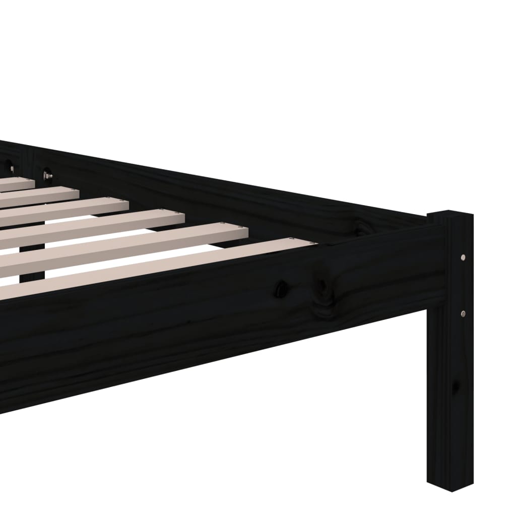 Sengeramme svart heltre 90x200 cm