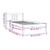 Sengeramme svart heltre 90x200 cm