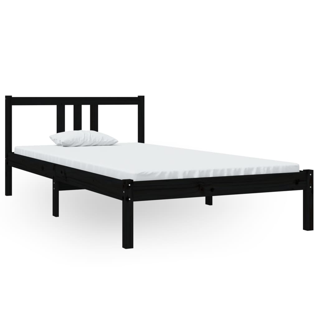 Sengeramme svart heltre 100x200 cm