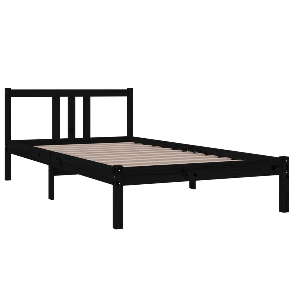 Sengeramme svart heltre 100x200 cm