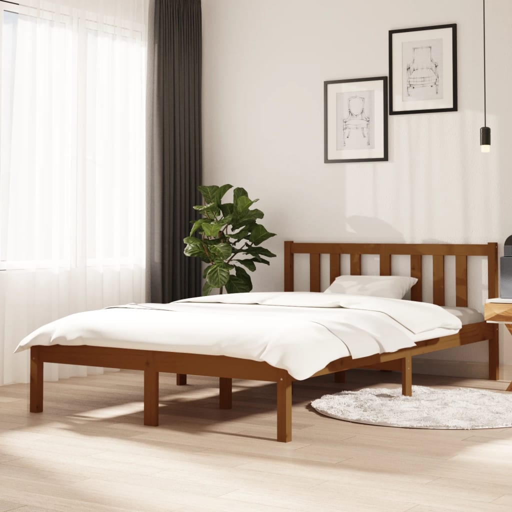 Sengeramme honningbrun heltre 120x200 cm