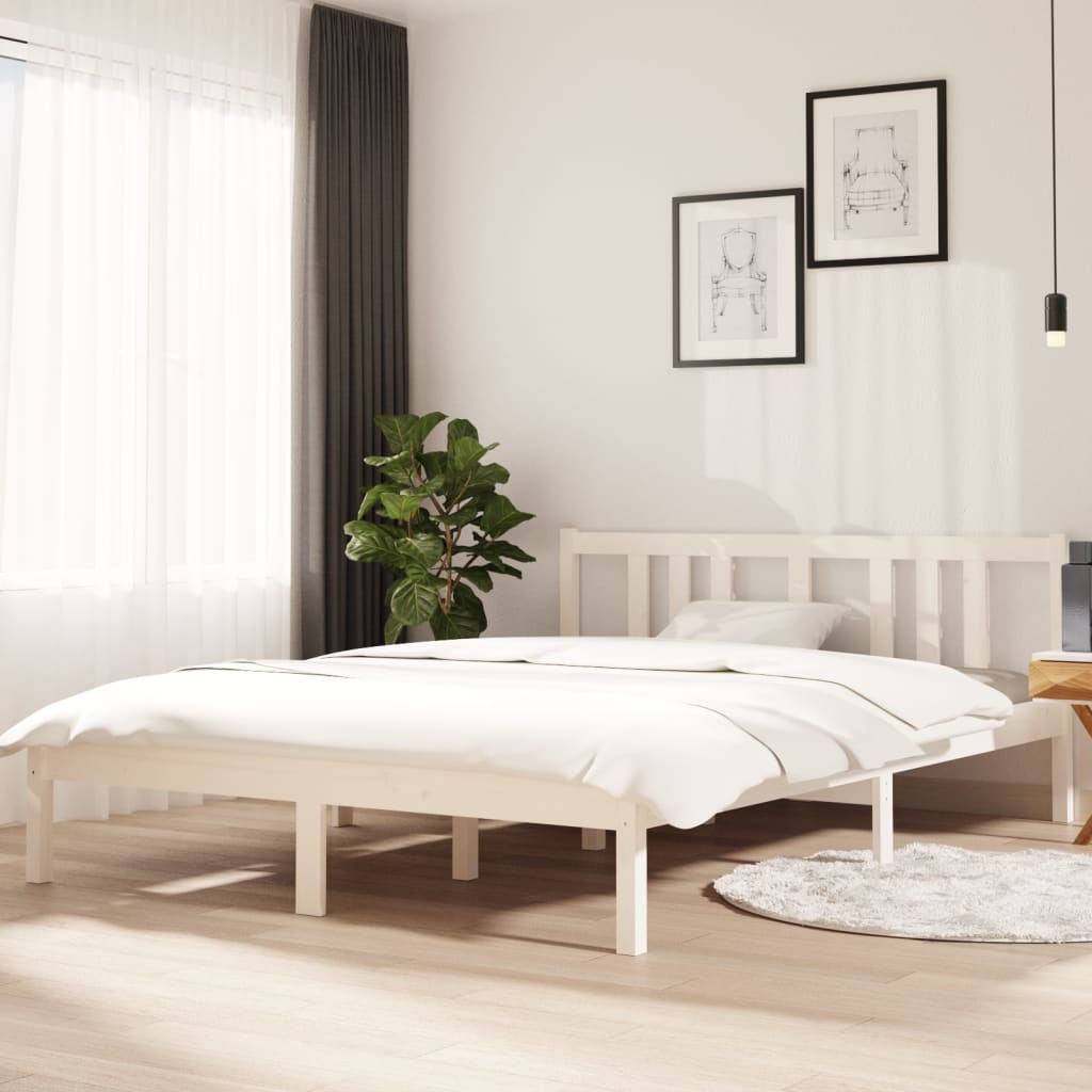 Sengeramme hvit heltre 140x200 cm