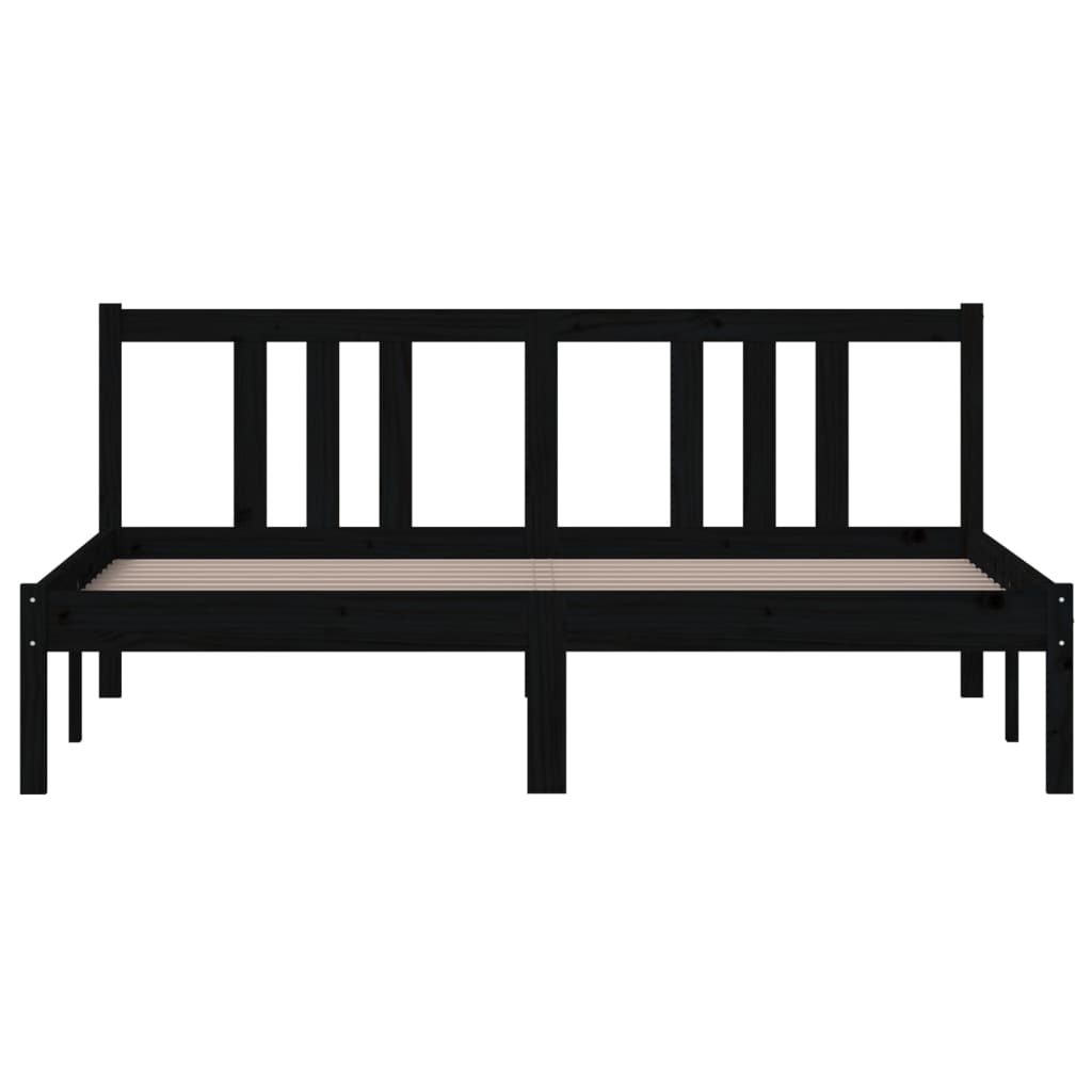 Sengeramme svart heltre 150x200 cm King Size