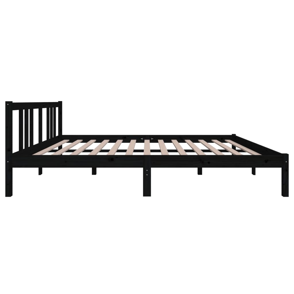 Sengeramme svart heltre 150x200 cm King Size