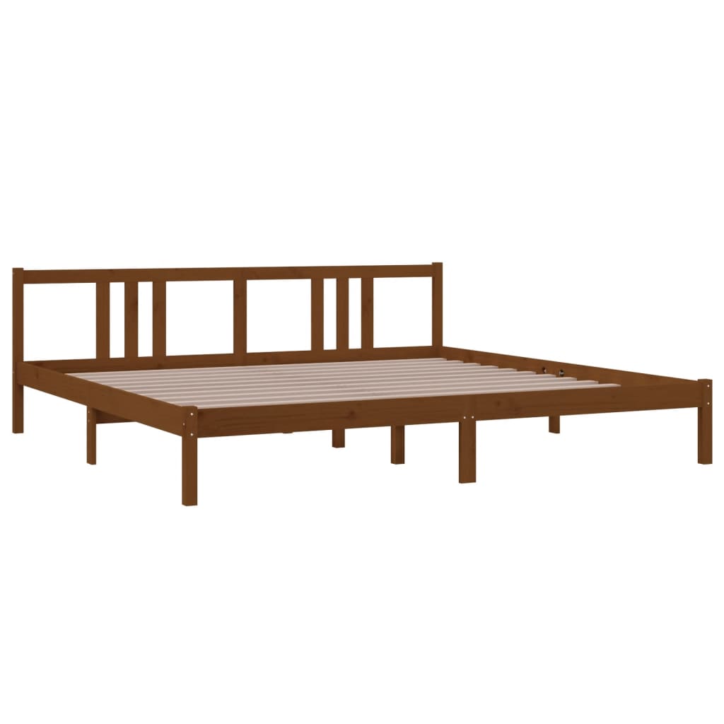 Sengeramme honningbrun heltre 200x200 cm
