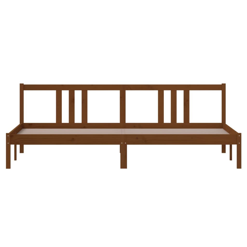 Sengeramme honningbrun heltre 200x200 cm