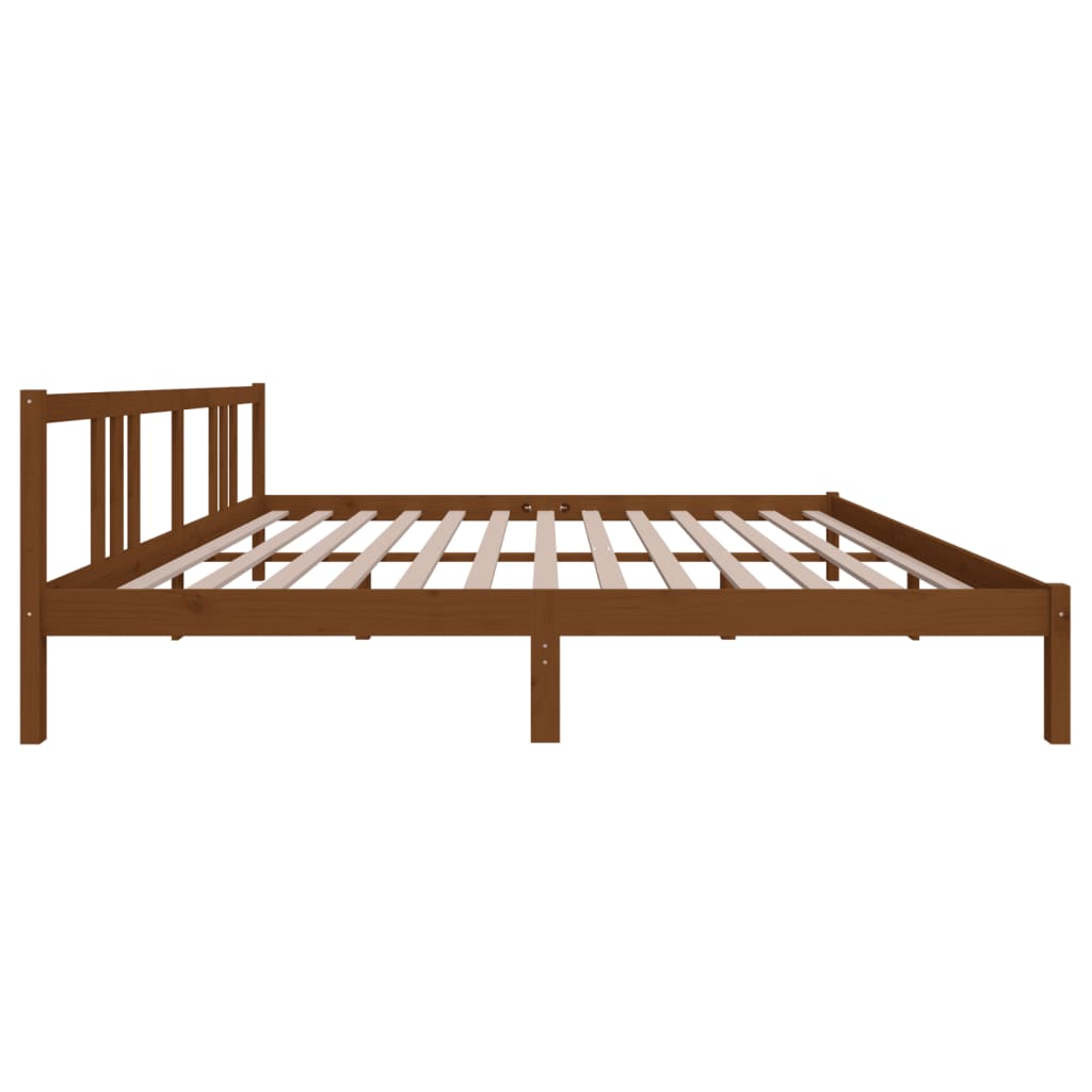 Sengeramme honningbrun heltre 200x200 cm