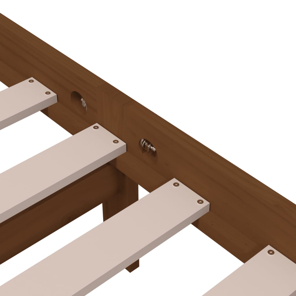 Sengeramme honningbrun heltre 200x200 cm