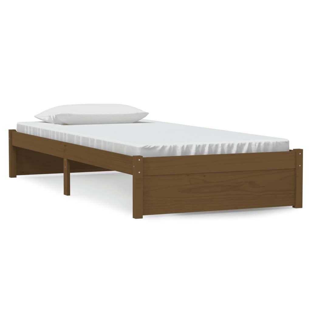 Sengeramme honningbrun heltre 90x190 cm Single