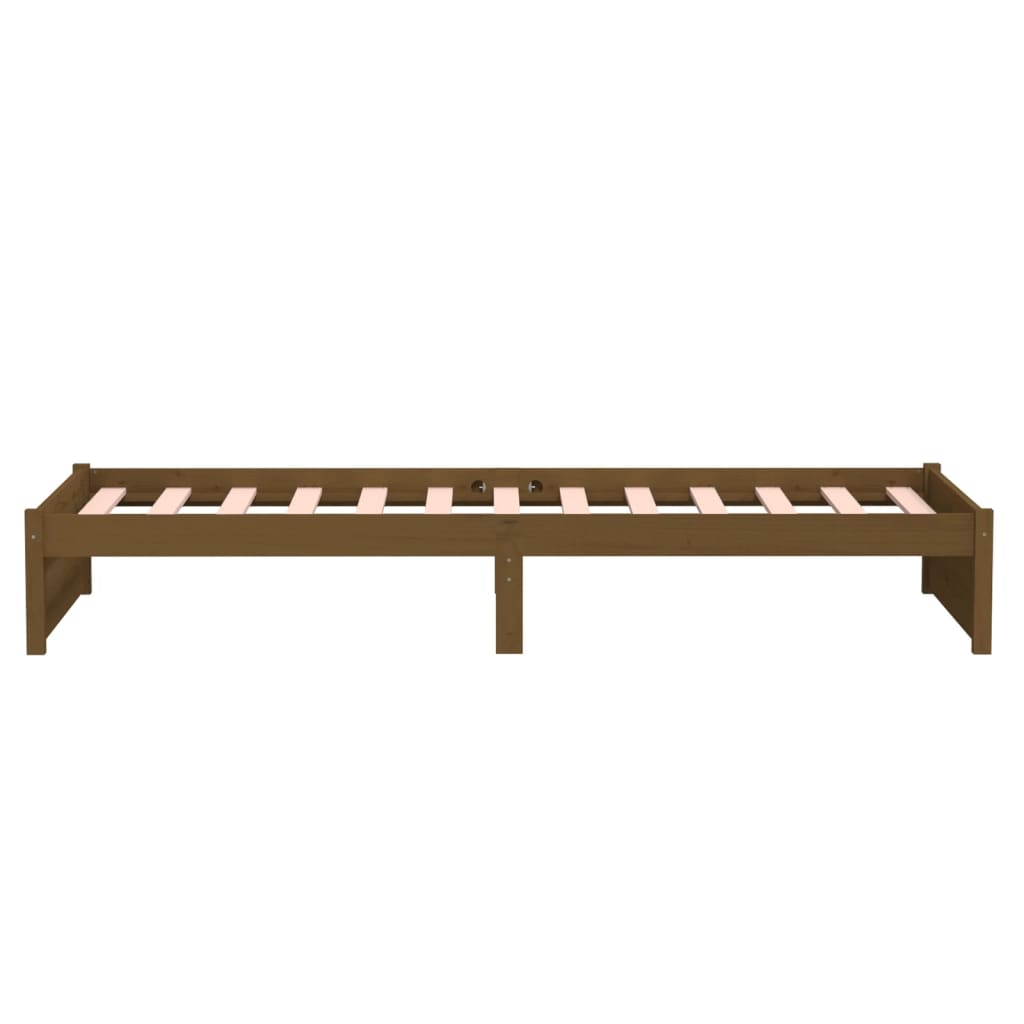 Sengeramme honningbrun heltre 90x190 cm Single
