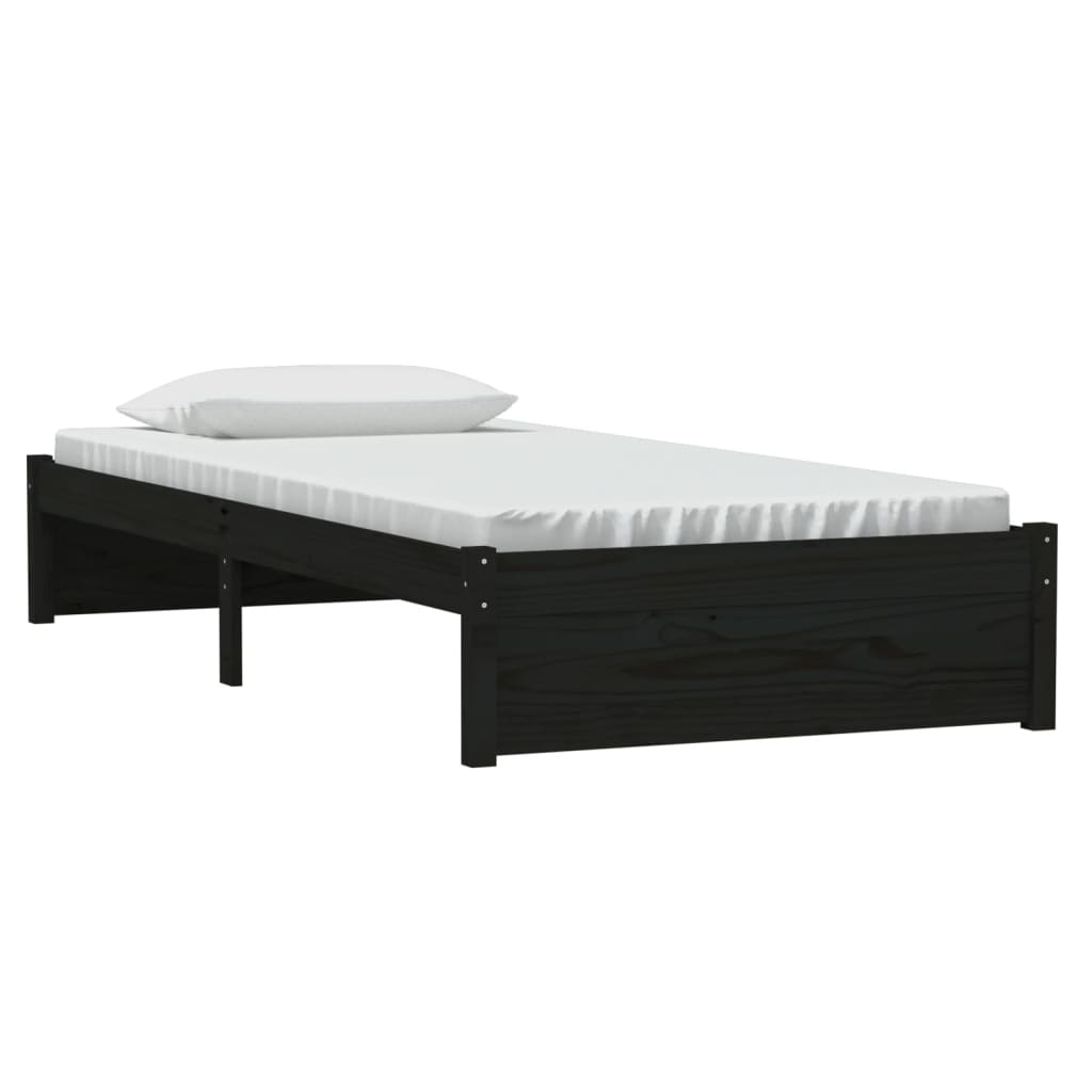Sengeramme svart heltre 90x190 cm Single