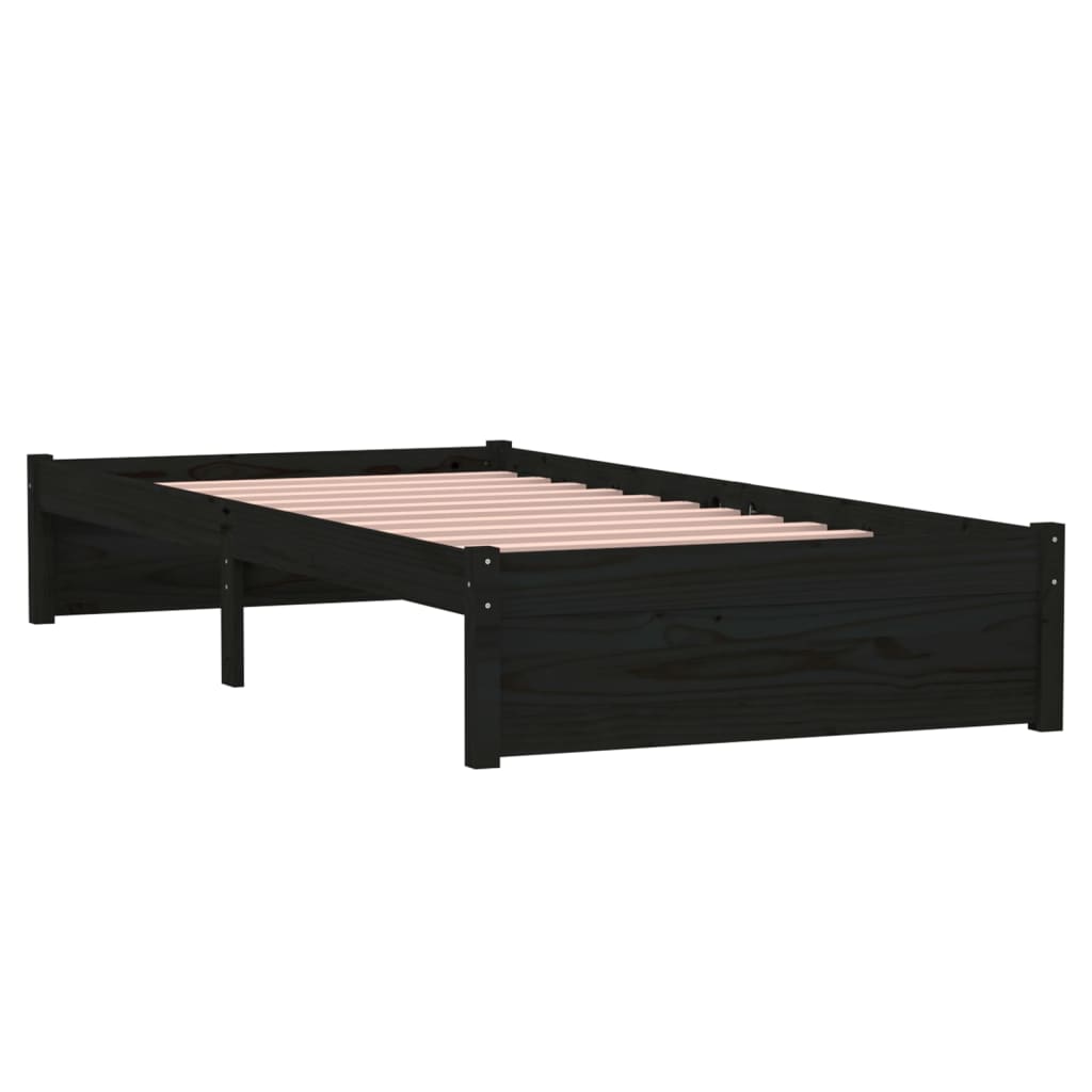 Sengeramme svart heltre 90x190 cm Single