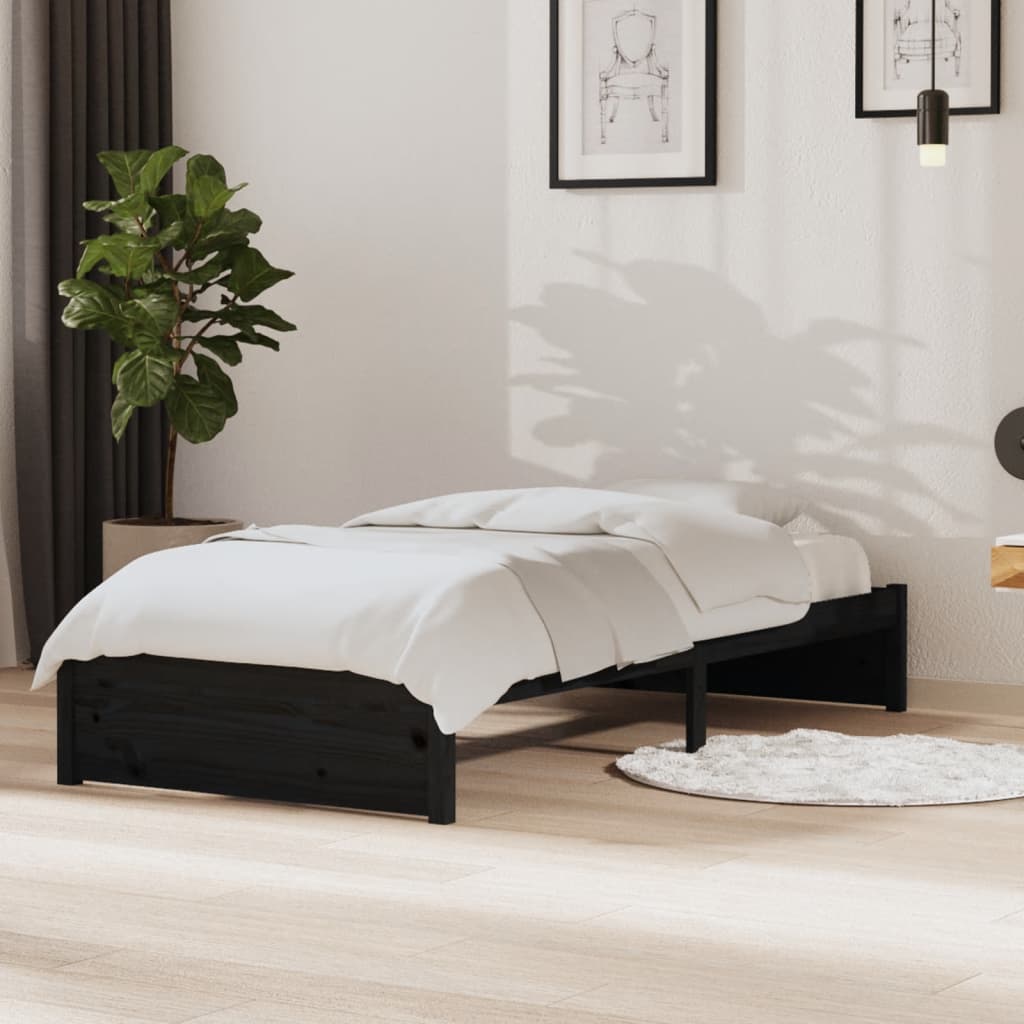 Sengeramme svart heltre 90x190 cm Single