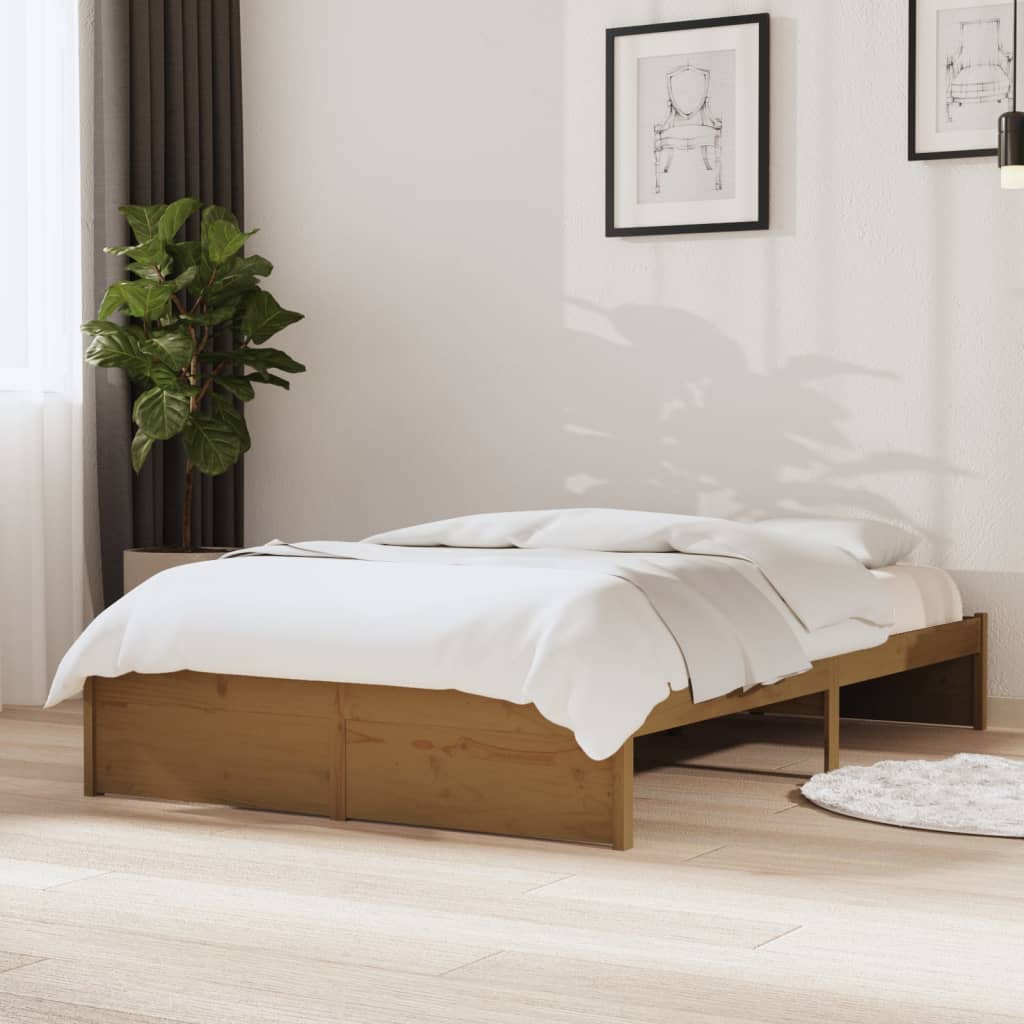 Sengeramme honningbrun heltre 120x190 cm Small Double