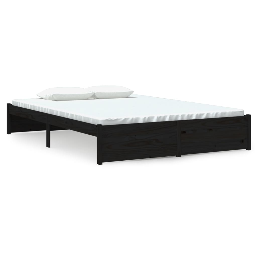 Sengeramme svart heltre 140x190 cm