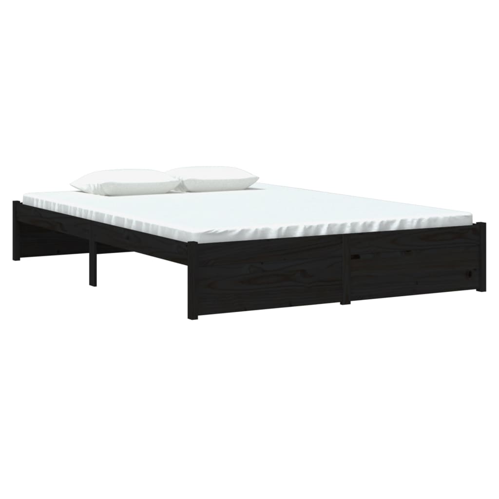 Sengeramme svart heltre 140x190 cm