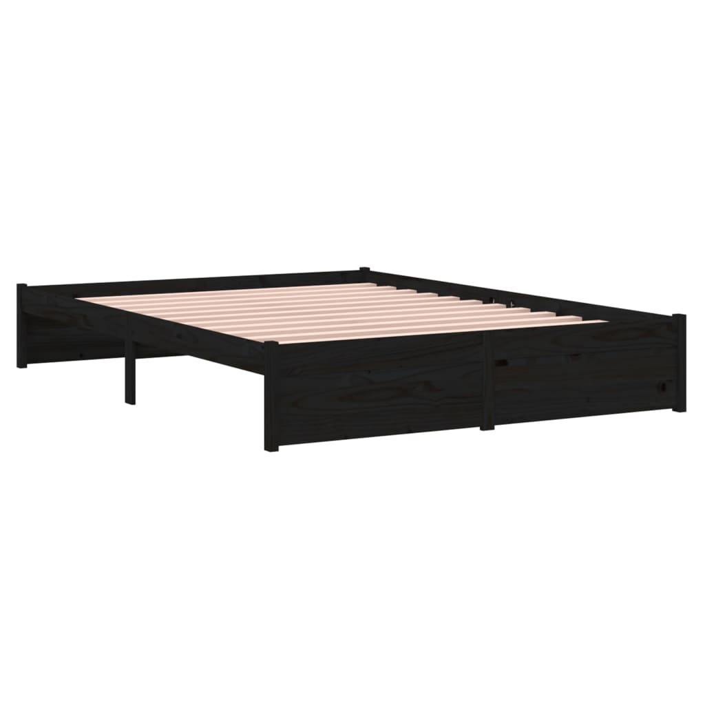 Sengeramme svart heltre 140x190 cm