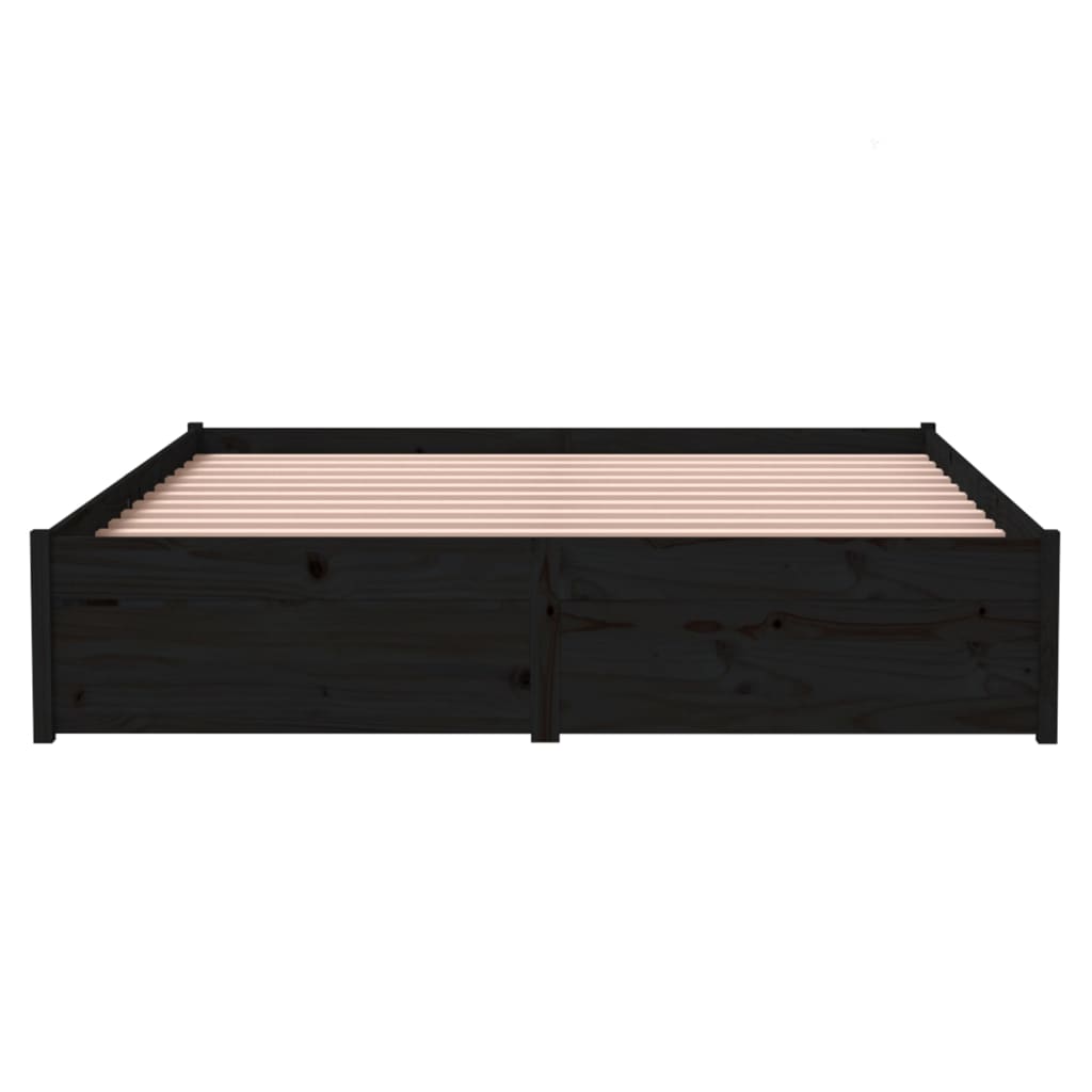 Sengeramme svart heltre 140x190 cm
