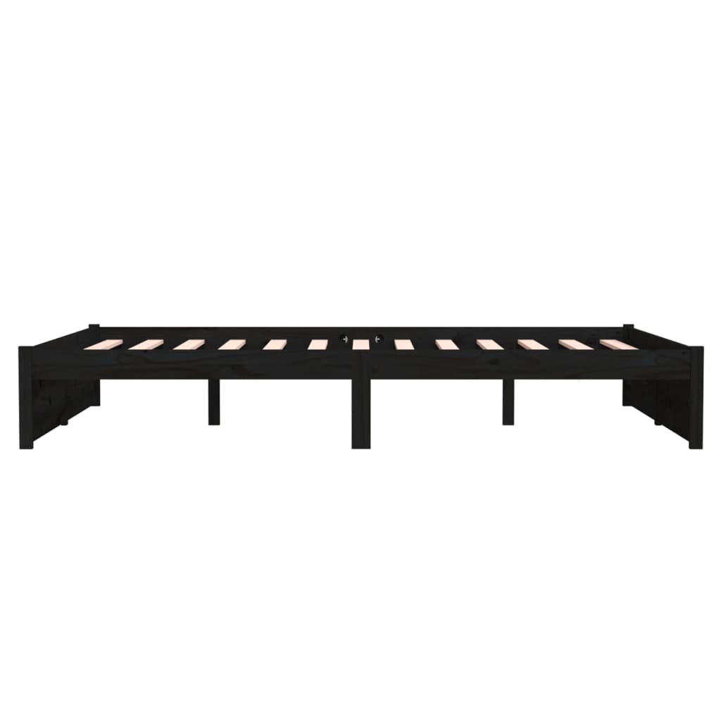 Sengeramme svart heltre 140x190 cm
