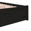 Sengeramme svart heltre 140x190 cm