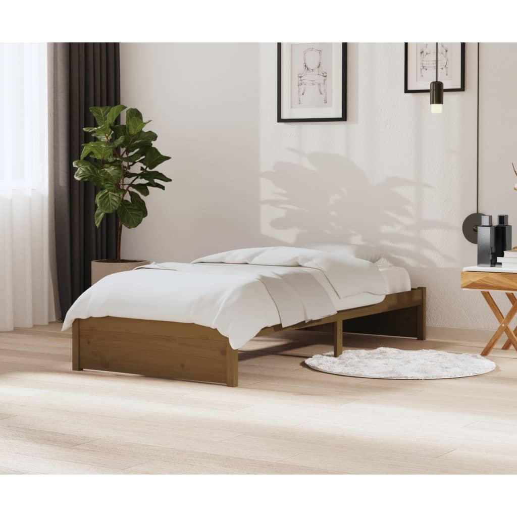 Sengeramme honningbrun heltre 90x200 cm